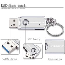 2Guoyang Gümüş 16GB Paslanmaz Çelik USB 3.0 USB Flash Sürücü 256GB 128GB Rotasyon Kalem Sürücü 16GB 32GB 64GB Pendrive Anahtarlıklı USB Bellek Çubuğu (Yurt Dışından)
