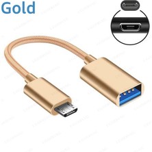 2Guoyang Mikro USB Fişi Altın Yaklaşık 15CM Mikro USB Otg Adaptörü Mikro USB Erkek - USB 2.0 Dişi Kablo Adaptörü Samsung Huawei Xiaomi Android Telefon Için USB Flash Sürücü (Yurt Dışından)