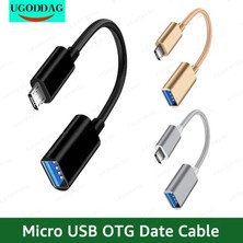 2Guoyang Mikro USB Fişi Altın Yaklaşık 15CM Mikro USB Otg Adaptörü Mikro USB Erkek - USB 2.0 Dişi Kablo Adaptörü Samsung Huawei Xiaomi Android Telefon Için USB Flash Sürücü (Yurt Dışından)