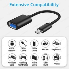 2Guoyang Mikro USB Fişi Altın Yaklaşık 15CM Mikro USB Otg Adaptörü Mikro USB Erkek - USB 2.0 Dişi Kablo Adaptörü Samsung Huawei Xiaomi Android Telefon Için USB Flash Sürücü (Yurt Dışından)