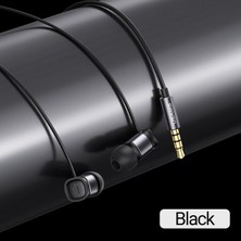 2Guoyang 3.5mm Siyah Usams Ep-46 Tip C 3.5mm Metal Kablolu Kulaklık Hifi Stereo Dinamik Kulakiçi Düğme Kontrol Kulaklık Android Tablet Dizüstü Mp3 (Yurt Dışından)