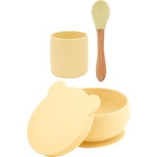 Oioi Mama Kaşığı Mellow Yellow / Powder Grey & Kapaklı Kase & Mini Bardak
