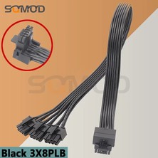 2Guoyang Siyah 2X8PLA 50CM Yeni 2 * Cpu 8-Pin'den 16 Pin'e 3* Cpu 8-Pin Erkek Pcı-E 5.0 12VHPWR Rtx 4090 Corsair Psu 16AWG 600W Adaptör Kablosu (Yurt Dışından)