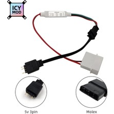 2Guoyang 5V3PIN-MOLEX Argb Manuel Denetleyici 5V3PIN Molex Güç Kaynağına Sata Dönüştürücü Işık Arayüzünü Ayarlayın 12V4PIN Adaptörü Rgb Aura Pc Mod (Yurt Dışından)