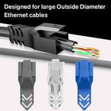 2Guoyang 6.5 mm Mavi 100 Adet Ampcom Ethernet Ağ Kablosu Gerginlik Giderici Bot Kablosu RJ45 Konnektör Fişi Kapakları 6.5/7.5/8.0mm Cat8 Cat7 CAT6A Cat6 CAT5E (Yurt Dışından)