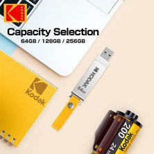 2Guoyang 256 GB Orijinal Kodak Dönen USB 3.0 Flash Sürücü 64 GB 128 GB 256 GB Metal Kalem Sürücü K133 Memory Stick Unidad Flash USB 3.1 Pendrive (Yurt Dışından)