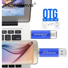 2Guoyang Mavi 32GB Yüksek Hızlı USB 3.0 Flash Sürücüler 128GB 64GB 32GB 16GB USB Memory Stick Otg Harici Depolama Çift Uygulama Mikro Ücretsiz Adaptör (Yurt Dışından)