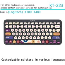 2Guoyang KT-921 Klavye Çıkartmalar Logitech K480 K380 Kablosuz Bluetooth Klavye Düğmesi Çıkartmalar Karikatür Anime Kişilik Yaratıcılık Sevimli (Yurt Dışından)