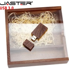 2Guoyang Kutu ile B 4gb Jaster USB Flash Sürücü 3.0 Şeffaf Akrilik Kapak Ahşap Fotoğraf Albümü Pendrive 64GB 128GB 16GB 32GB 8gb 4gb U Sopa Düğün Hediyesi (Yurt Dışından)