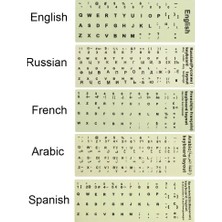 2Guoyang Siyah Deutsch Dizüstü Pc Için Aydınlık Klavye Etiketi Mektup Koruyucu Film Alfabe Düzeni Ispanyolca/ingilizce/rusça/arapça/fransızca Dil (Yurt Dışından)