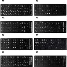 2Guoyang Kore Klavye Etiketi Rusça/fransızca/ispanyolca/japonca/almanca/arapça/kore/italyanca Çıkartmalar Bilgisayar Tuş Takımı Için Dayanıklı (Yurt Dışından)