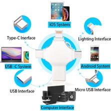2Guoyang Kutu ile Gül Altın 8gb Jaster USB 3.0 Flash Sürücü Iphone ipad Android Için Kalem Sürücü 4'ü 1 Arada Bellek Çubuğu Tip-C Pendrive Otg 16GB 32GB 64GB 128GB 256GB (Yurt Dışından)