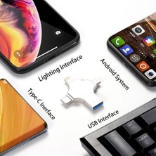 2Guoyang Kutu ile Gül Altın 8gb Jaster USB 3.0 Flash Sürücü Iphone ipad Android Için Kalem Sürücü 4'ü 1 Arada Bellek Çubuğu Tip-C Pendrive Otg 16GB 32GB 64GB 128GB 256GB (Yurt Dışından)