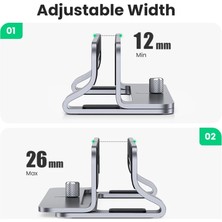 2Guoyang Bir Yuva Ugreen MacBook Air Pro Için Dikey Dizüstü Bilgisayar Standı Tutucu Alüminyum Katlanabilir Dizüstü Bilgisayar Standı Dizüstü Desteği MacBook Pro Tablet Standı (Yurt Dışından)