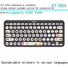 2Guoyang KT-804 Klavye Çıkartmalar Logitech K480 K380 Kablosuz Bluetooth Klavye Düğmesi Çıkartmalar Karikatür Anime Kişilik Yaratıcılık Sevimli (Yurt Dışından)