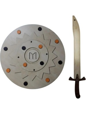 Ahtek Ahşap Oyuncak Seti 2'li, Kalkan + Kayı Kılıcı