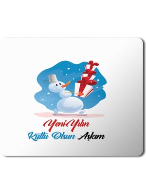 Art Hediye 2024 Yeni Yılın Kutlu Olsun Aşkım Mousepad Mouse Pad