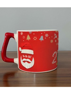 Mor Mürekkep 2024 Noel Baba Tam Tur Baskılı Kırmızı Kulplu D Yılbaşı Kupası