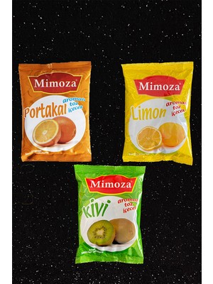 Mimoza Sıcak Toz Içecek Oraleti Portakal Limon Kivi Çayı 3lü Set 750 Gram.