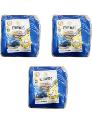 Emek Çadır Kumaşı Branda Tente Uv Güneşlik Gölgelik Koruma Yağmur Su Geçirmez - 5x6 Metre - 3 Paket