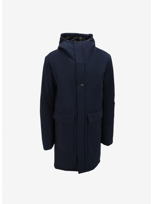 Fabrika Lacivert Midi Kaban BY-11 Uzun Kol Erkekler İçin Düz Desen Şık Tasarım