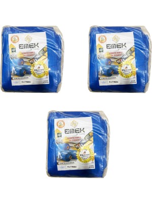 Emek Çadır Kumaşı Branda Tente Uv Güneşlik Gölgelik Koruma Yağmur Su Geçirmez - 5x7 Metre - 3 Paket