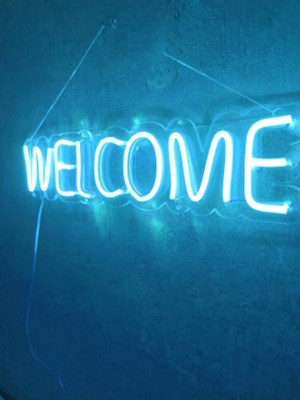 Sanec Welcome Neon LED Duvar Dekoru Aydınlatması Neon LED Tabela