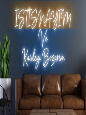 Twins Led Aydınlatma Istisnayım ve Kaideyi Bozarım Yazılı Neon Tabela