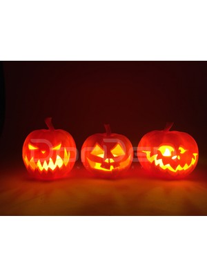 Dorden 3D Cadılar Bayramı Hallowen Balkabağı Temalı 3'lü Tealight Mumluk