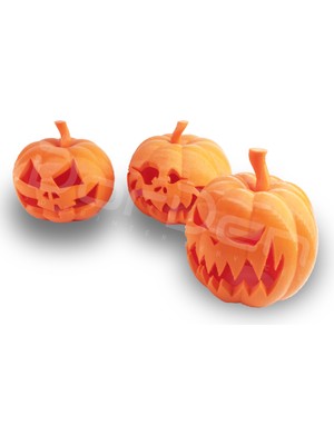 Dorden 3D Cadılar Bayramı Hallowen Balkabağı Temalı 3'lü Tealight Mumluk