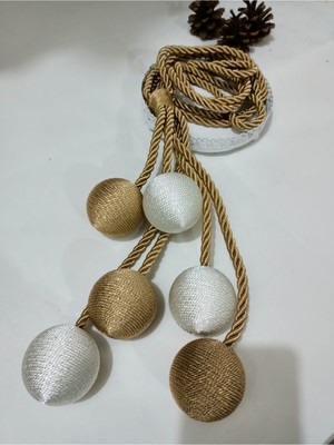 bebekokusu Ege'nin Atölyesinden Perde Aksesuarı Saten 6 Top Broçol