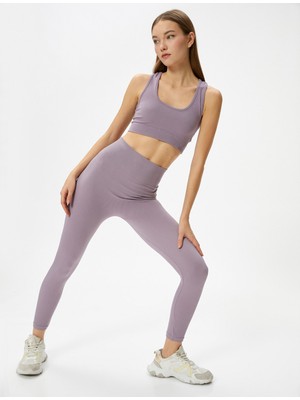 Koton Ekstra Yüksek Bel Dikişsiz Spor Tayt Fitilli