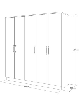 Conceptiva Flory 5 Kapaklı Gardırop