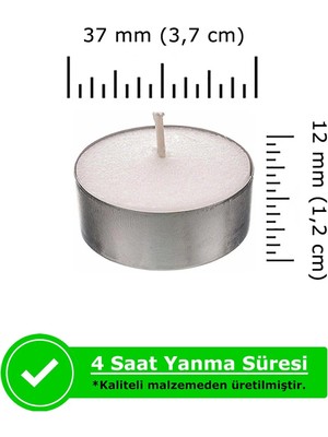 Tinky Winky Tealight Beyaz Mum 50 Adet Kokusuz Mum Dayanıklı 1.kalite Mum