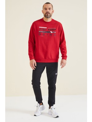 Air Jones Urien Kırmızı Baskılı Erkek Sweatshirt - 88129