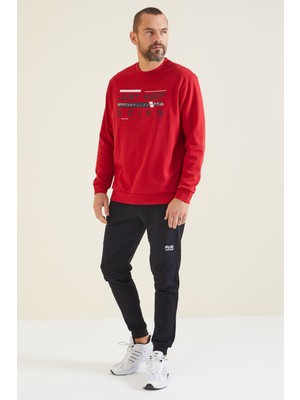 Air Jones Urien Kırmızı Baskılı Erkek Sweatshirt - 88129