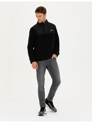 Pierre Cardin Erkek Siyah Regular Fit Sweatshirt 50271771-Vr046