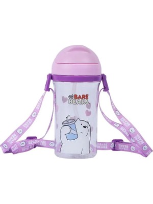 Miniso We Bare Bears Lisanslı Taşıma Askılı Suluk (400ML) - Kutup Ayısı