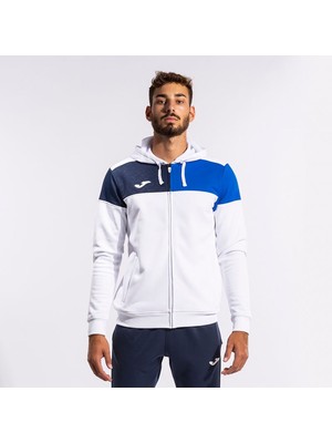 Joma Crew V Zıp-Up Hoodıe Whıte Royal Navy