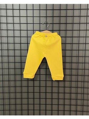 MiaBaby Basic Sarı Bebek ve Çocuk Pantolonu Erkek Çocuklar İçin 9 - 12 Ay Temalı