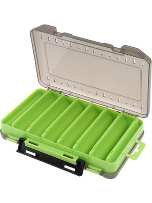 Shufa Lure Box Çift Taraflı Kutu 105MM Yeşil Kırılmaz Plastik 14 Bölme ile Pratik Depolama