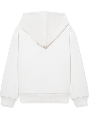 Mavi Kapüşonlu Beyaz Basic Sweatshirt 7S10002-70057