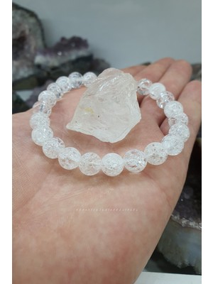 NehirTaş Sertifikalı   Necef Doğal Taş Bileklik Aa Kalite 8 mm ( Kristal Kuvars Hediye ) (Dengeli ve Sağlıklı Tutar)