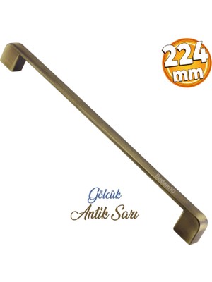 Badem10 Gölcük Oval (224 mm - 22.4 cm) Metal Antik Sarı Mobilya Mutfak Çekmece Dolap Dolabı Kapak Kulbu Kulpu Kulpları