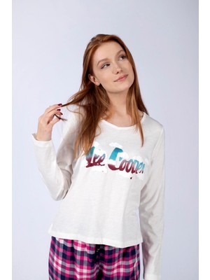 Lee Cooper Daisy Kadın Uzun Kol T-Shirt Beyaz