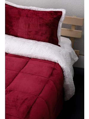 Merinos Comforter Çift Kişilik Yorgan Seti Bordo 220X240