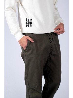 Lee Cooper Jogger Erkek Dokuma Pantolon Haki