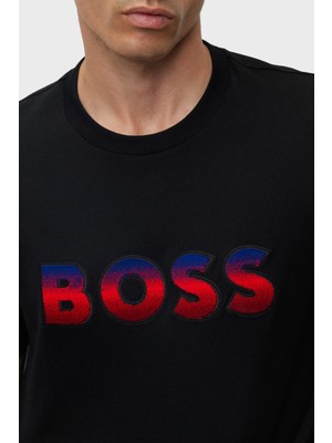 Boss Baskılı Bisiklet Yaka % 100 Pamuk Regular Fit  Erkek T Shirt 50500760 001