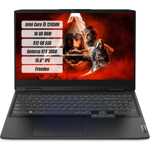 IdeaPad Gaming 3 Intel Core i5 12450H 16GB 512GB SSD RTX3050 Freedos 15.6" IPS Taşınabilir Bilgisayar 82S9015VTX