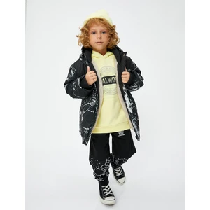 Şişme Mont Kapşonlu Peluş Astarlı Cepli